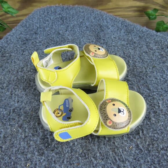 H&M Girls Gladiator Sz T 2.5 Medium Yellow Synthetic Hook &‎ Loop - Picture 3 of 7